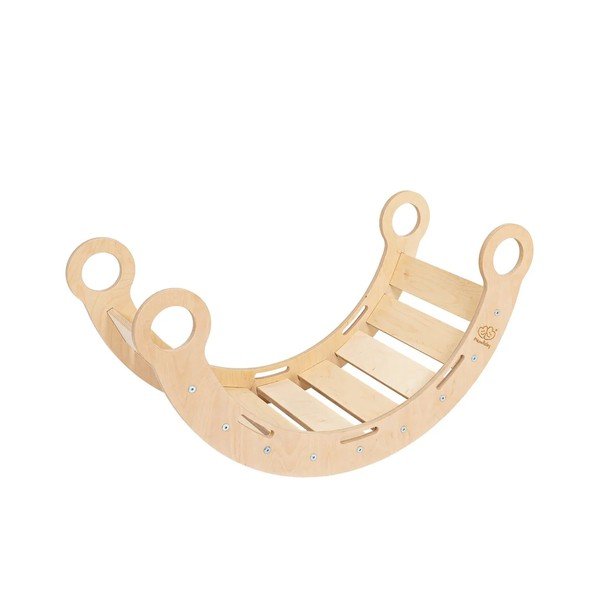 Natúr színű borovi fenyő hinta 39x75x38 cm Montessori – Meowbaby-image-4