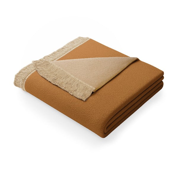 Franse bézs pamutkeverék takaró, 150 x 200 cm - AmeliaHome