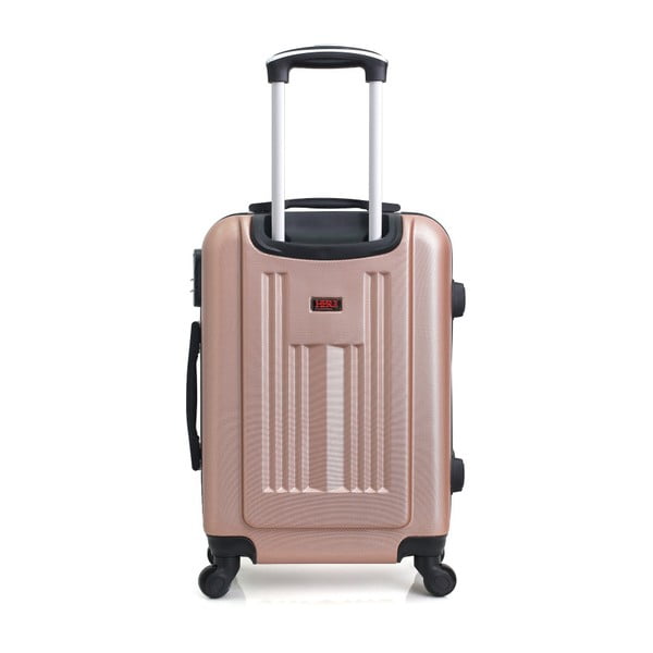 Lipari roséarany színű gurulós bőrönd, 37 l - Hero-image-2