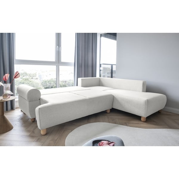 Krémszínű kinyitható sarokkanapé (jobb oldali) Bouncy Olli – Miuform-image-4