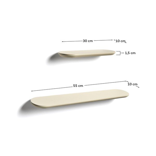 Bézs polc készlet 2 db-os 55 cm Arely – Kave Home-image-4
