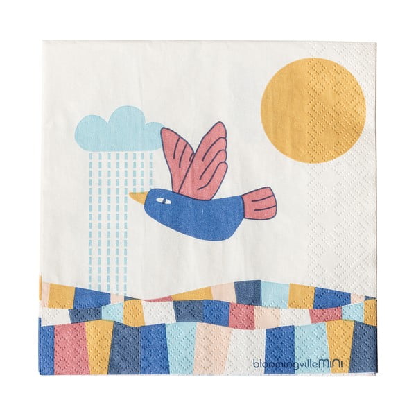 Papír szalvéta szett 20 db-os 33x33 cm Colorine – Bloomingville Mini-image-2