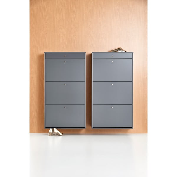 Szürke billenő ajtós cipőtartó Mistral - Hammel Furniture-image-3