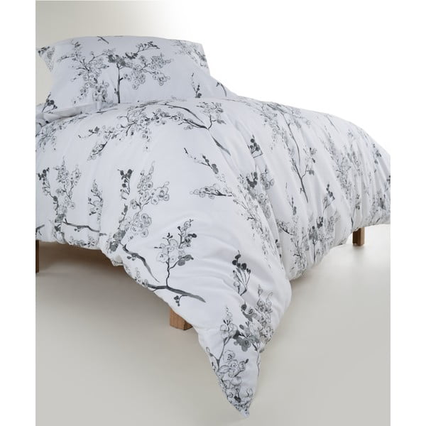 Fehér-szürke kétszemélyes-hosszabbított renforcé pamut ágyneműhuzat 240x220 cm White Floral – Mila Home Luxury-image-3