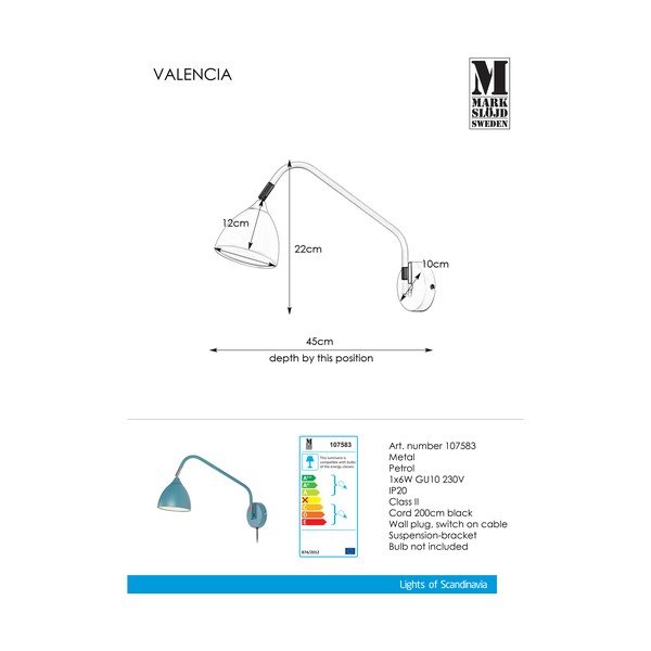 Valencia kék falilámpa - Markslöjd-image-2