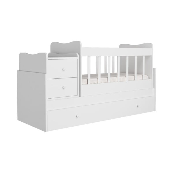 Fehér babaágy tárolóhellyel 60x120 cm Sansa – Kalune Design