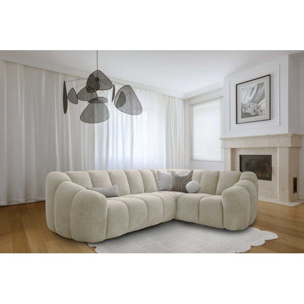 Bézs sarokkanapé (jobb oldali-L alakú) Shell – Miuform-image-2