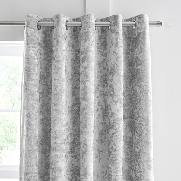Szürke bársony függöny szett 2 db-os 229x229 cm Crushed Velvet – Catherine Lansfield