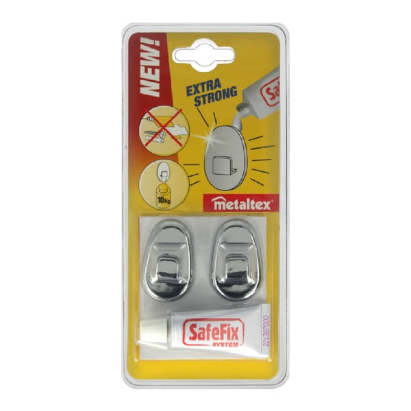 Silver 2 db-os fúrásmentes fali akasztószett - Metaltex-image-2