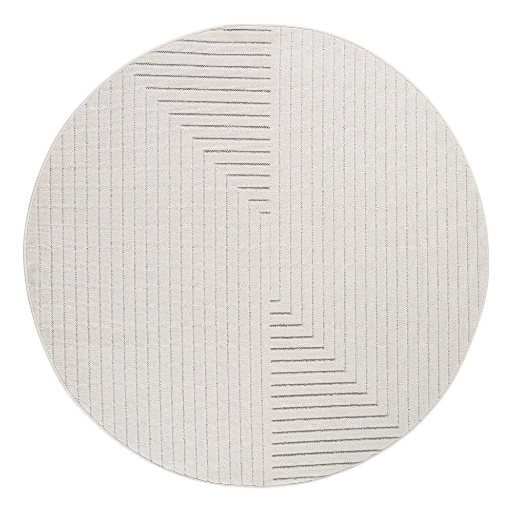 Krémszínű kerek kültéri-beltéri szőnyeg ø 80 cm Nova 1202 – Ayyildiz Carpets