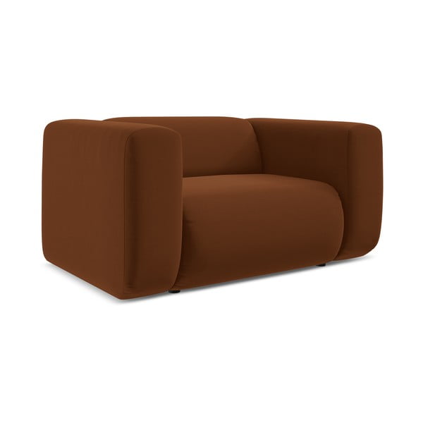 Narancssárga-barna bársony fotel Ekahi – Makamii