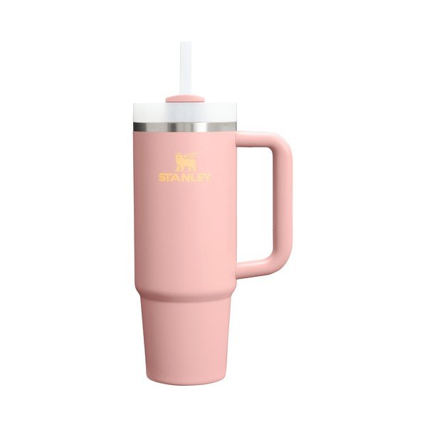 Barackszínű rozsdamentes acél termosz szívószállal 890 ml Quencher H2.O FlowState™ Tumbler Peach Rose – Stanley