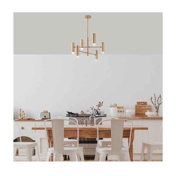 Aranyszínű függőlámpa fém búrával Gharib – Opviq lights-image-4