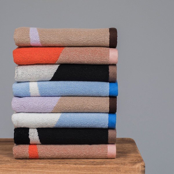 Fekete-fehér bio pamut törölköző szett 2 db-os 50x90 cm Nova Arte – Mette Ditmer Denmark-image-2