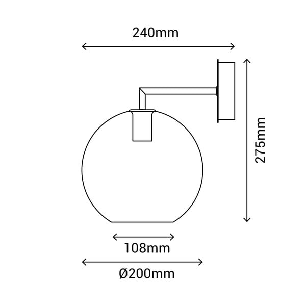 Bogard fekete falilámpa, ø 20 cm - SULION-image-4