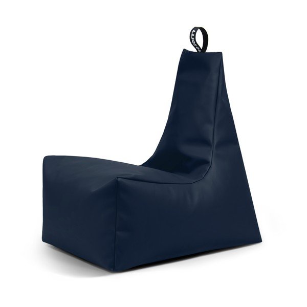 Sötétkék bőrutánzat babzsákfotel Icy XL – So Soft?