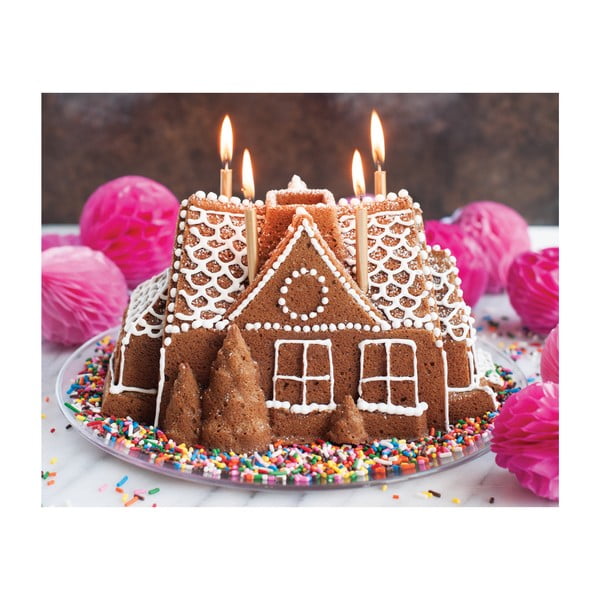Gingerbread House ezüstszínű sütőforma, 2,1 l - Nordic Ware-image-4