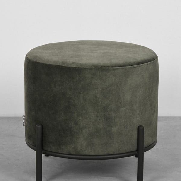Khaki bársony puff Troy – LABEL51-image-1