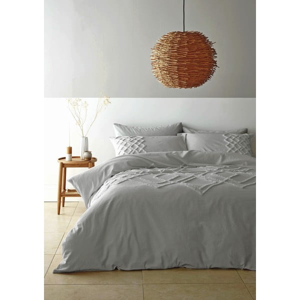 Diamond szürke pamut ágyneműhuzat, 200 x 200 cm - Pineapple Elephant -image-1