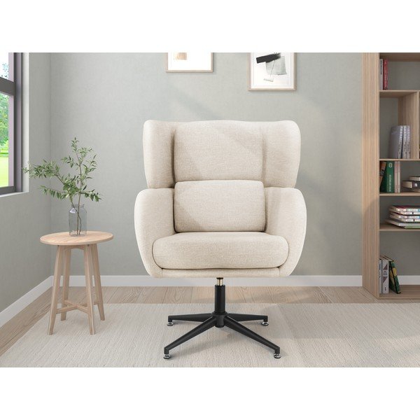 Fehér bársony füles fotel Vanessa – Støraa-image-2