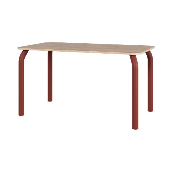 Étkezőasztal tölgyfa dekoros asztallappal 80x140 cm Meko – noo.ma