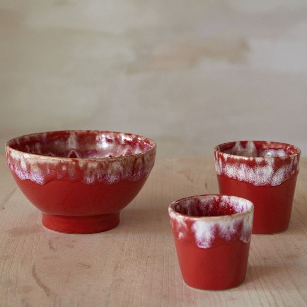 Piros agyagkerámia tál szett 4 db-os ø 15 cm Latte – Costa Nova-image-1