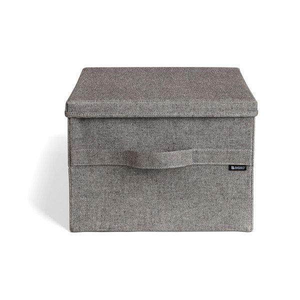 Szürke fedeles textil tárolódoboz 36x46x25 cm Soft Storage Large – Bigso