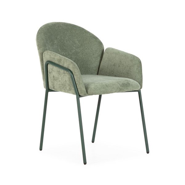 Zöld kárpitozott étkezőfotel szett 2 db-os Aslin – MOME