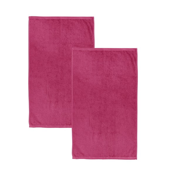 Sötét rózsaszín gyorsan száradó frottír pamut fürdőlepedő szett 2 db-os 90x140 cm Quick Dry – Catherine Lansfield
