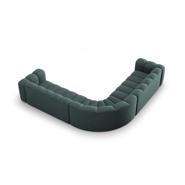 Türkiz zsenília moduláris sarokkanapé Lupine – Micadoni -image-3