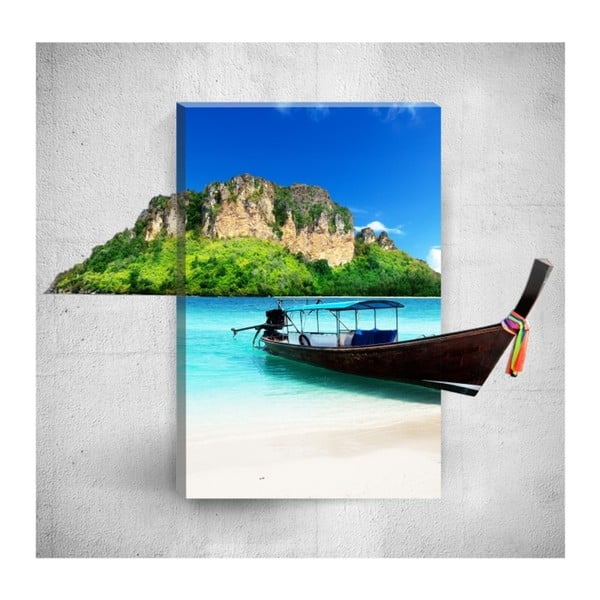 Tropical Boat 3D fali kép, 40 x 60 cm - Mosticx