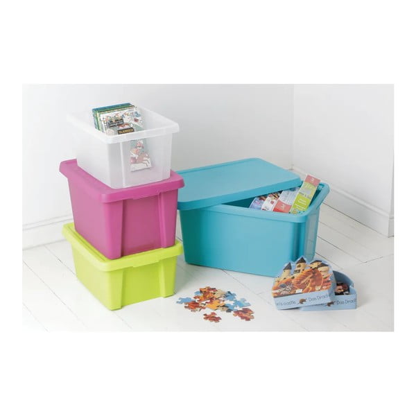 Essentials kék tárolódoboz fedéllel, 45 l - Curver-image-1