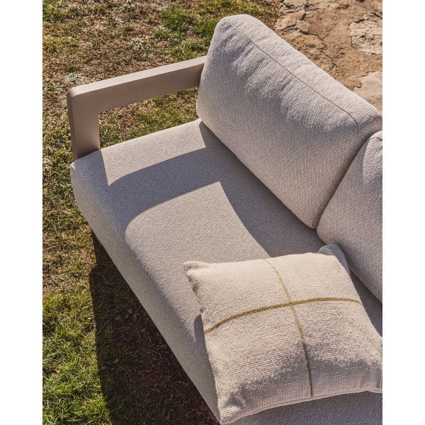 Bézs-szürkésbarna alumínium háromszemélyes kerti lounge szett Nerano – Kave Home-image-2