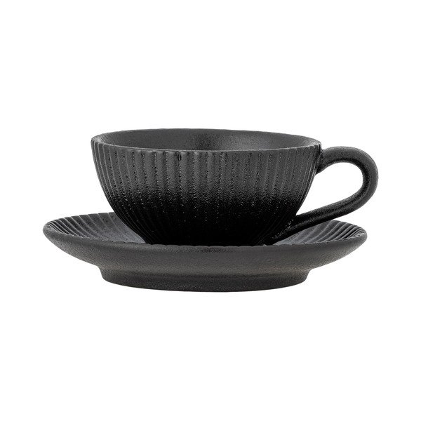 Fekete kerámia csésze cappucinóhoz 200 ml Neri – Bloomingville