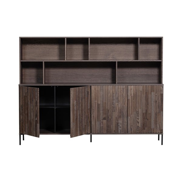 Barna könyvespolc kőrisfa dekorral 200x150x44 cm Gravure – WOOOD-image-2