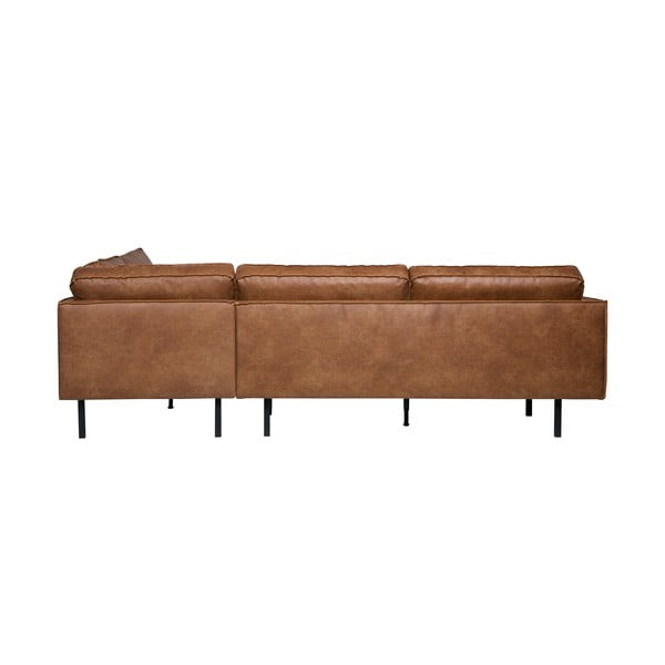 Barna bőrutánzat sarokkanapé (jobb oldali-L alakú) Rodeo – WOOOD-image-4