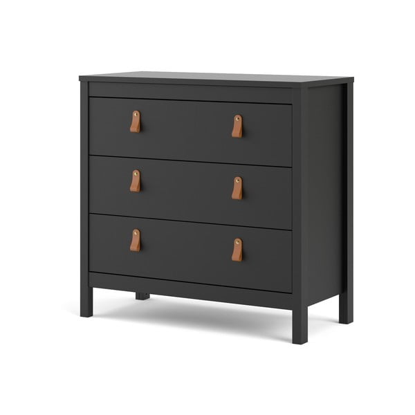 Fekete alacsony komód 82x80 cm Madrid – Tvilum-image-4