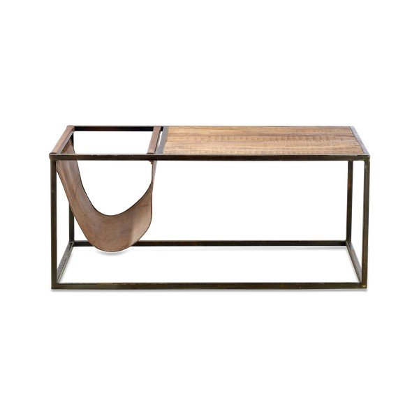 Alera mangófa és bőr dohányzóasztal - Nkuku