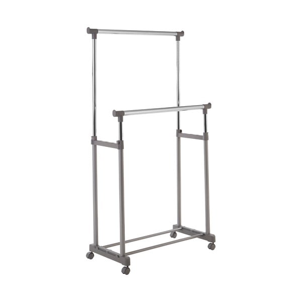 Ezüstszínű fém teleszkópos-gurulós ruhatartó állvány – Premier Housewares-image-2