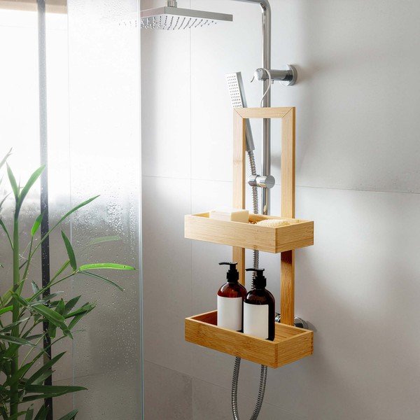 Natúr színű függő bambusz fürdőszobai polc Hanoi – douceur d'intérieur-image-1