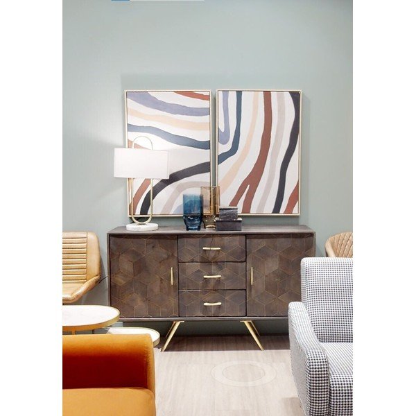 Keretezett-vászon kép szett 2 db-os 63x93 cm Astratto – Premier Housewares-image-2