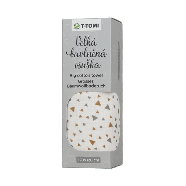 Tetra Beige Triangles pamut gyerek törölköző, 120 x 120 cm - T-TOMI-image-1