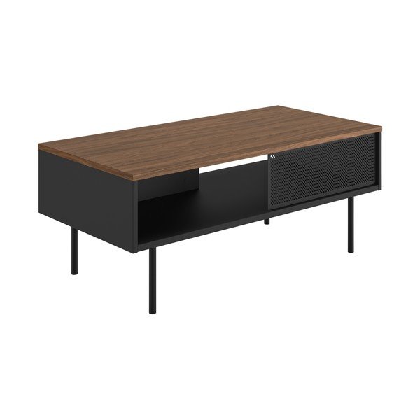 Dohányzóasztal tölgyfa dekoros asztallappal 100x50 cm Radio - TemaHome-image-2