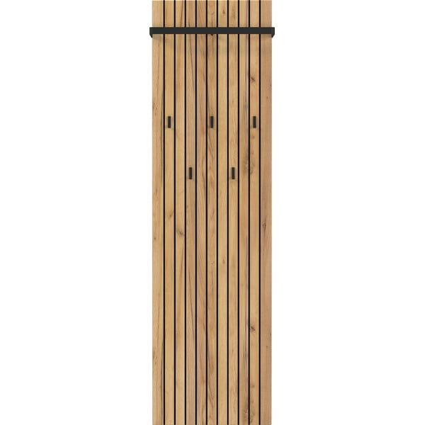 Natúr színű fali fogas tölgyfa dekorral 46 cm Libbiano – Germania