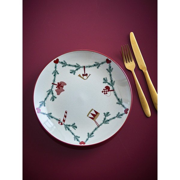 Krémszínű kőedény tányér karácsonyi mintával ø 25,5 cm Yule – Bloomingville-image-2