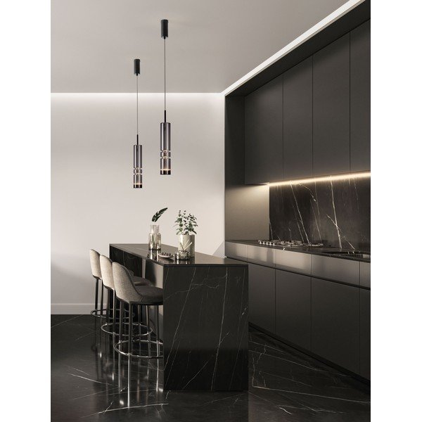 Szürke üveg LED függőlámpa ø 8 cm Bento – Nova Luce-image-1