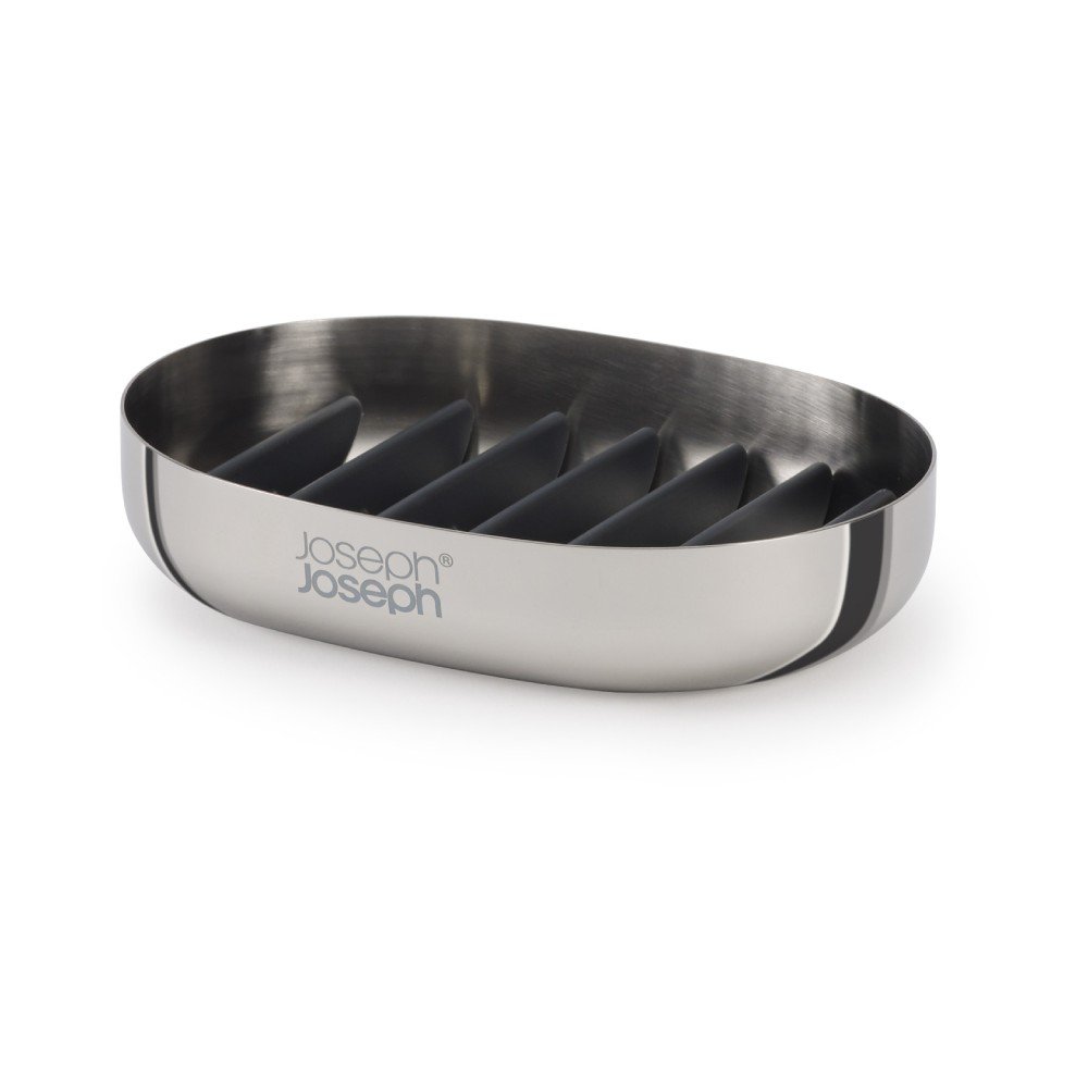 Fényes ezüstszínű rozsdamentes acél szappantartó EasyStore Luxe  Joseph Joseph