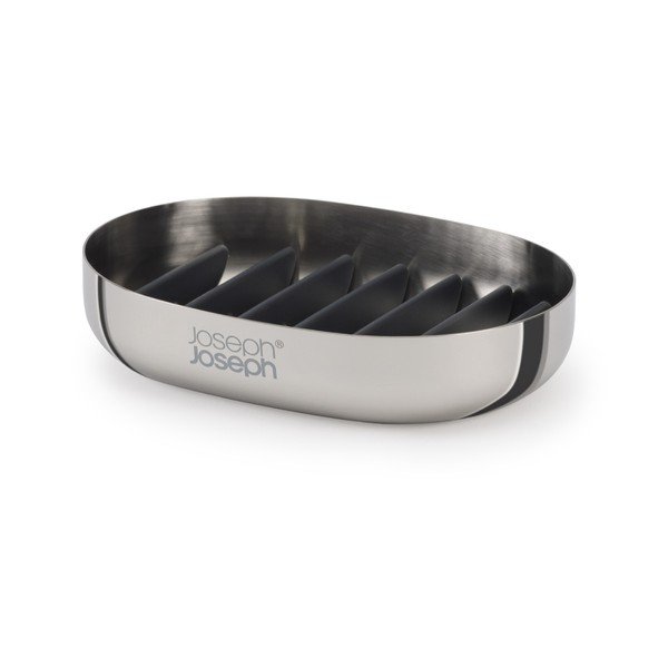 Fényes ezüstszínű rozsdamentes acél szappantartó EasyStore Luxe – Joseph Joseph