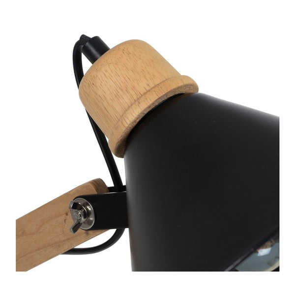 Fekete-natúr színű asztali lámpa fém búrával (magasság 55 cm) – Ixia-image-3