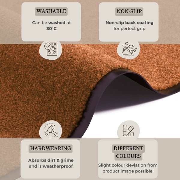 Wash & Clean narancssárga lábtörlő, 39 x 58 cm - Hanse Home-image-2